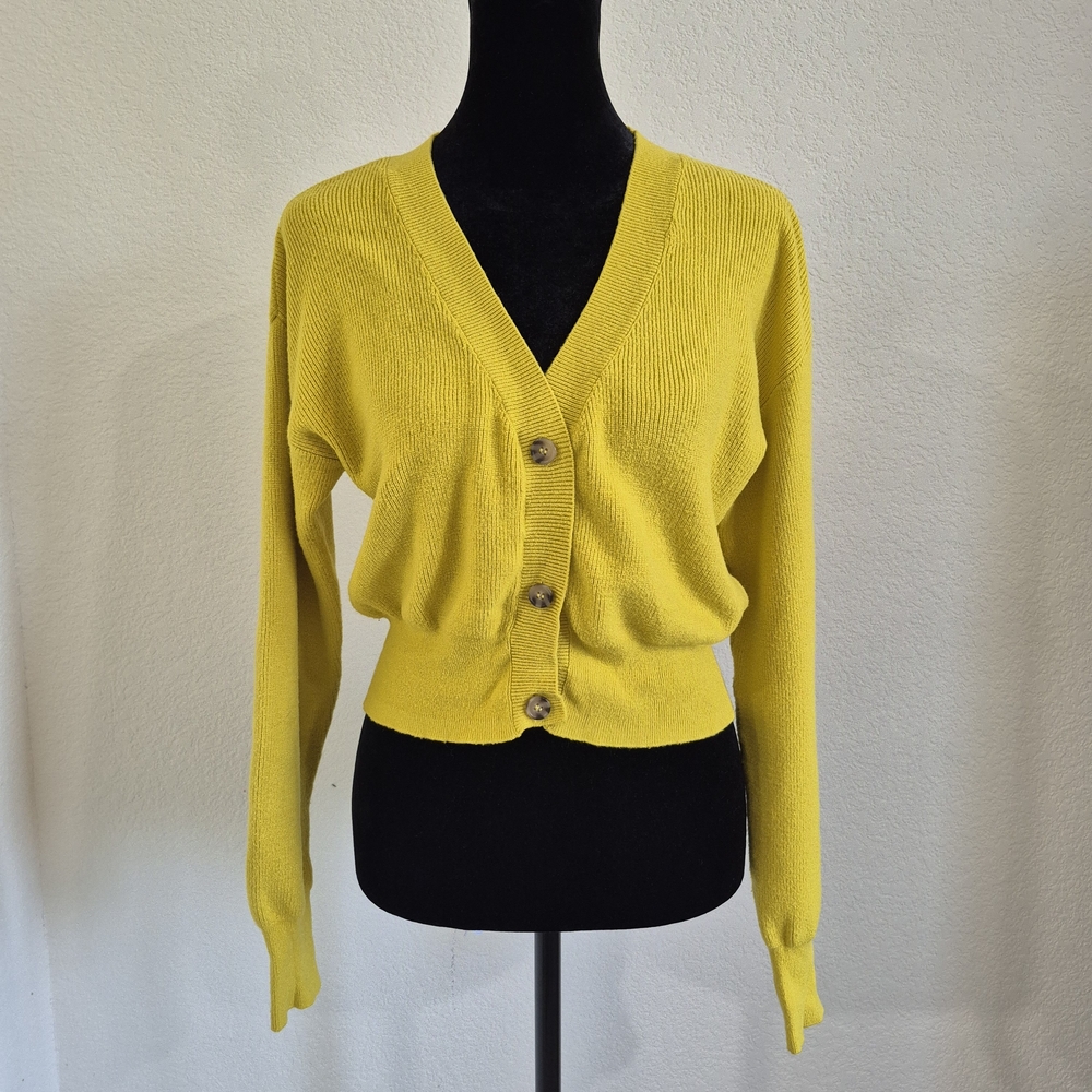 Forever 21 Yellow Button-Up Cardigan with a Preppy and Boho Vibe